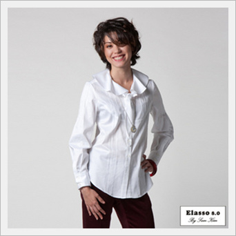 White Tie Ruffled Collor Blouse  Made in Korea